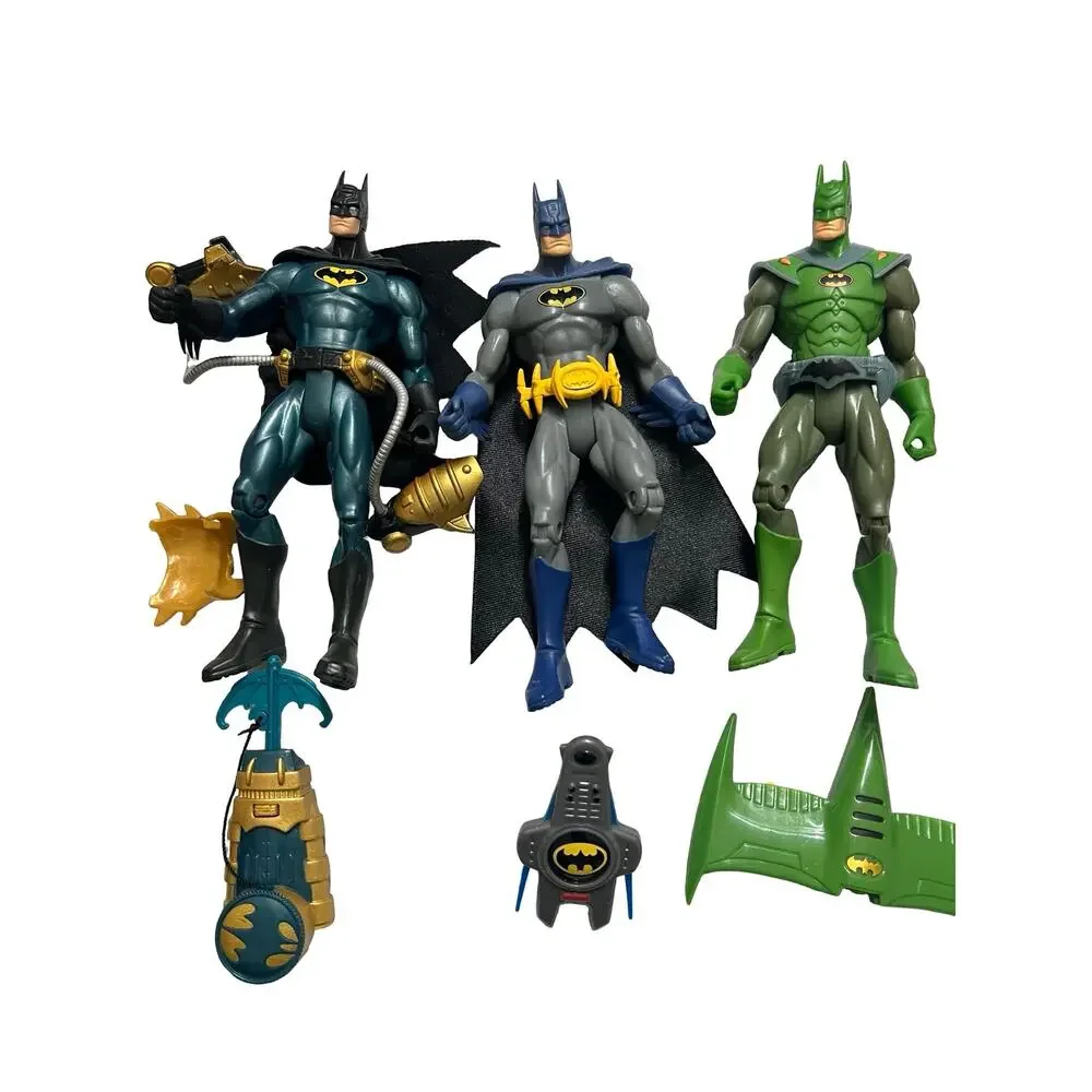 2003 Mattel Batman 6in Figure Lot Night Patrol Armor Electro-Net Blue Gray DC